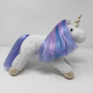 New Adventures White Unicorn Blue Purple Mane and Tail Iridescent Horn Hooves